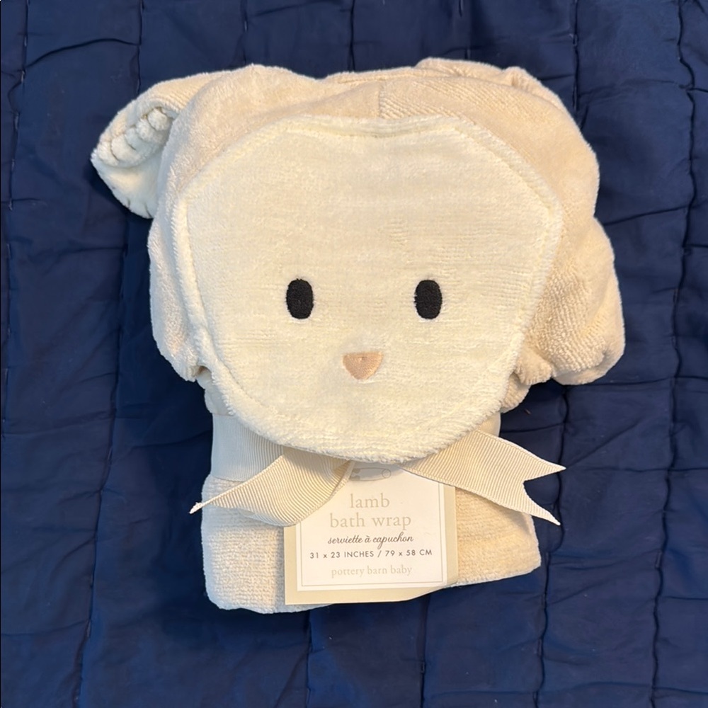 Pottery Barn Kids Lamb Bath Wrap Towel